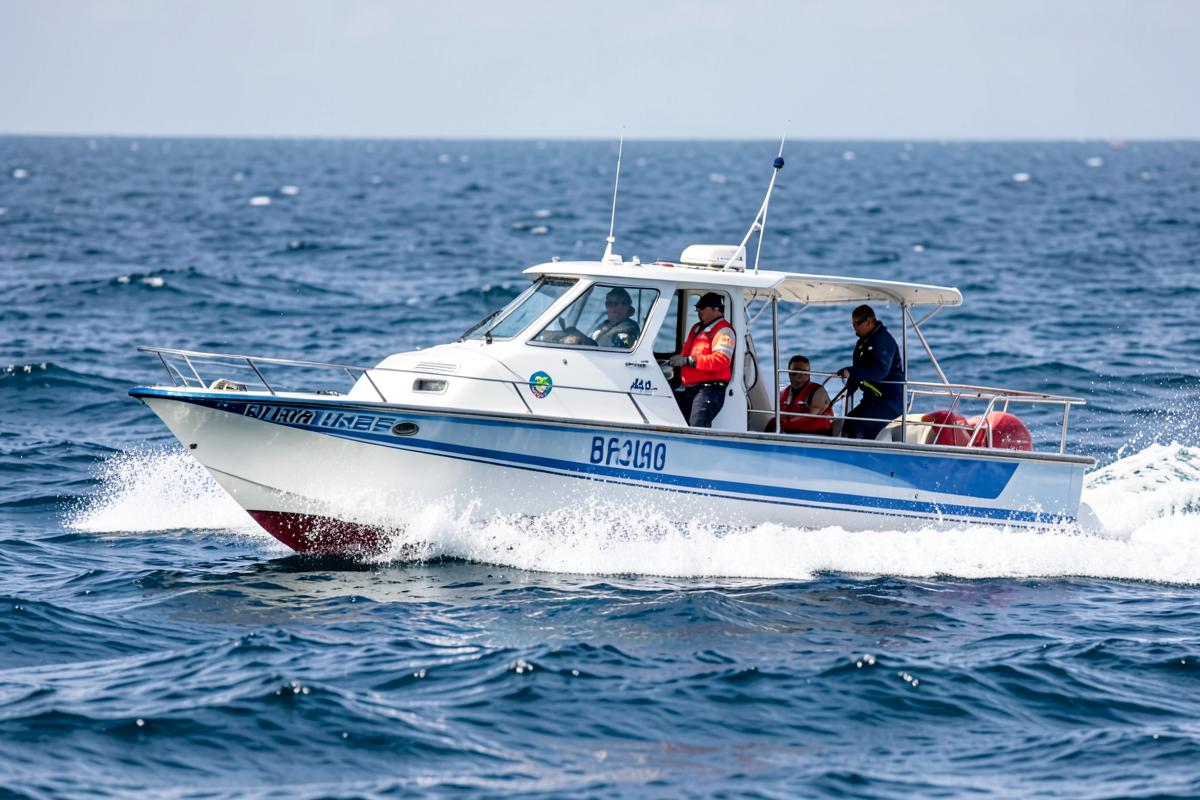 Crewboat rapide transportant du personnel offshore en mer